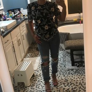 Beautiful Sequence floral blouse